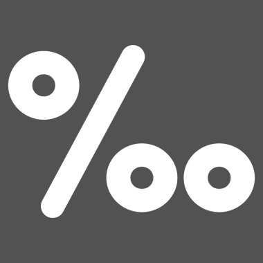 Permille kontur vektör simgesi