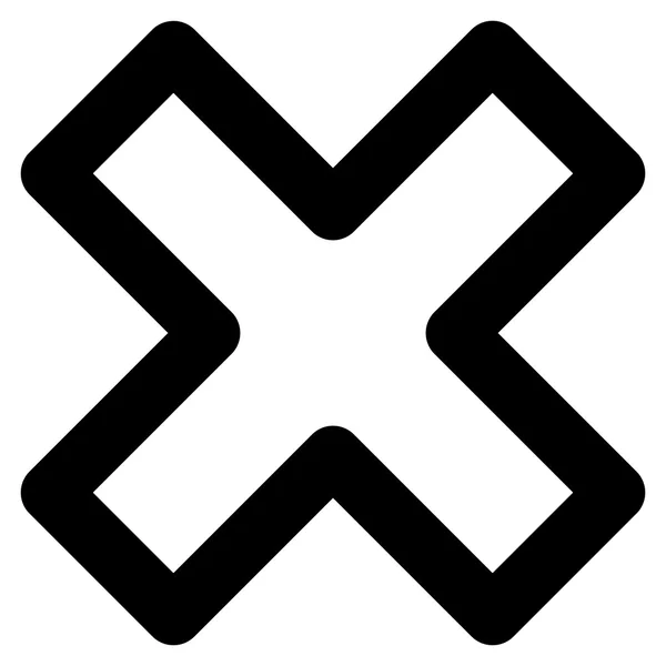 X-Cross tahu Vektorové ikonu Odstranit — Stockový vektor