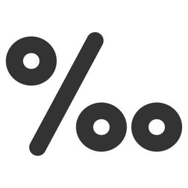 Permille kontur vektör simgesi