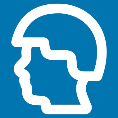 Asker kafa kontur glif simgesini