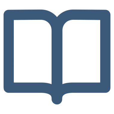 Açık kitap kontur glif simgesini