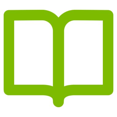 Açık kitap kontur glif simgesini
