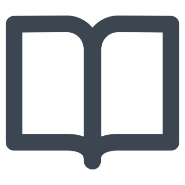 Açık kitap kontur glif simgesini