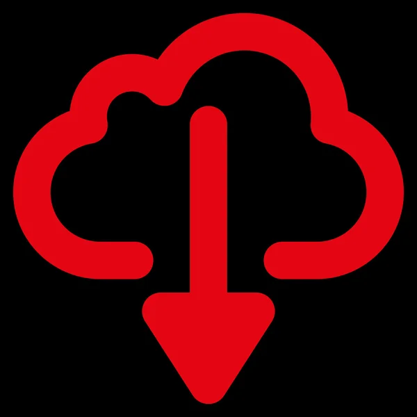 Cloud Download beroerte Glyph-icoontje — Stockfoto