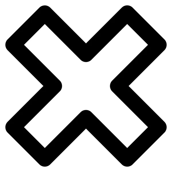 X-Cross beroerte Glyph-pictogram verwijderen — Stockfoto