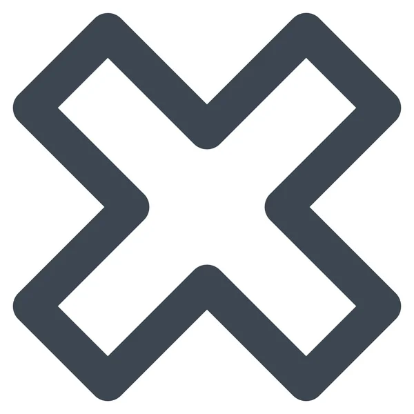 X-Cross kontur glif simgesini silmek — Stok fotoğraf