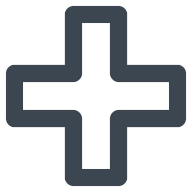 Artı kontur vektör simgesi