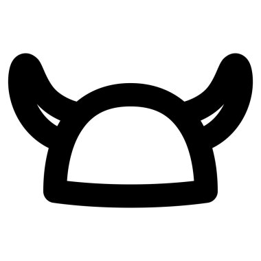 Boynuzlu miğfer kontur vektör simgesi