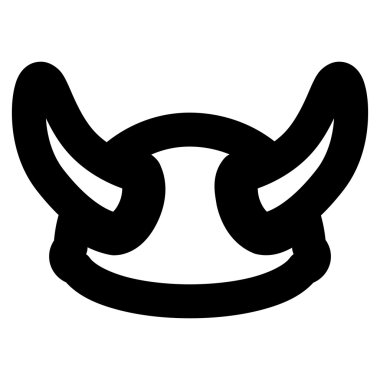 Viking kask kontur vektör simgesi