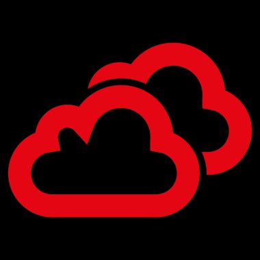 Bulutlar kontur glif simgesini