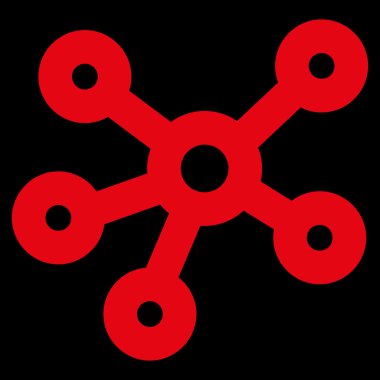 Hub bağlantılar kontur glif simgesini