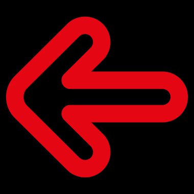 Sol ok kontur glif simgesini