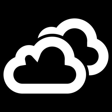 Bulutlar kontur glif simgesini