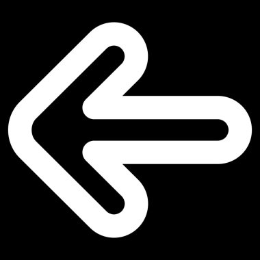 Sol ok kontur glif simgesini