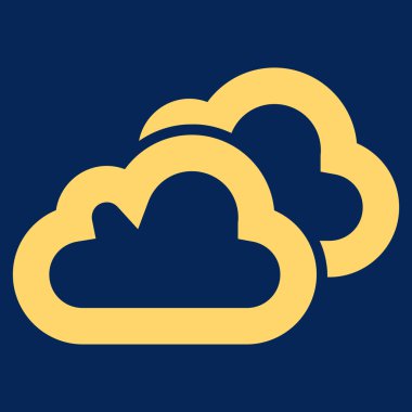 Bulutlar kontur glif simgesini