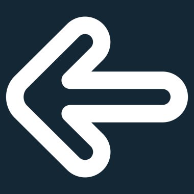 Sol ok kontur glif simgesini