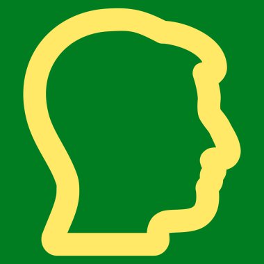 Adam profil kontur glif simgesini