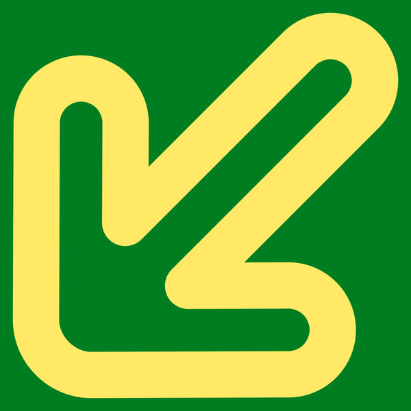 Left-Down Arrow Stroke Glyph Icon