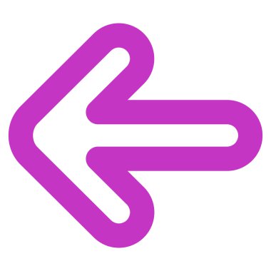 Sol ok kontur vektör simgesi