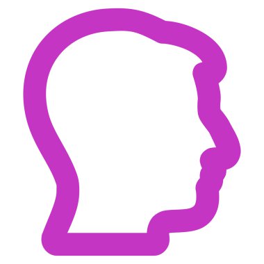 Adam profil kontur vektör simgesi