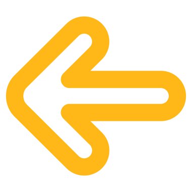 Sol ok kontur vektör simgesi