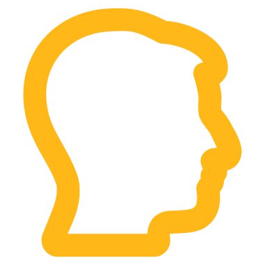 Adam profil kontur vektör simgesi