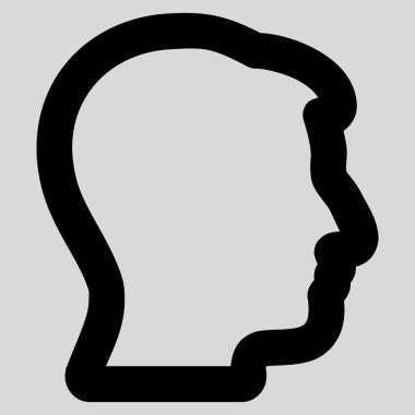 Adam profil kontur glif simgesini