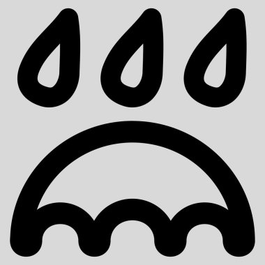 Yağmur koruma kontur glif simgesini