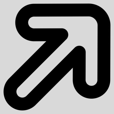 Sağ-yukarı oka kontur glif simgesini