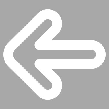 Sol ok kontur glif simgesini