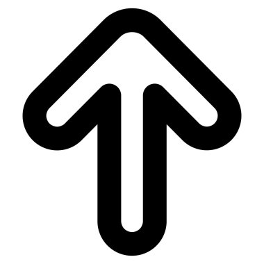 Yukarı ok kontur glif simgesi