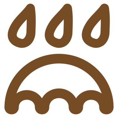 Yağmur koruma kontur glif simgesini