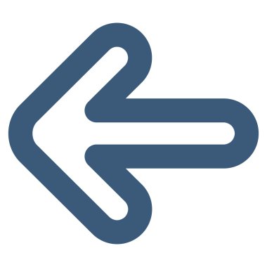 Sol ok kontur glif simgesini