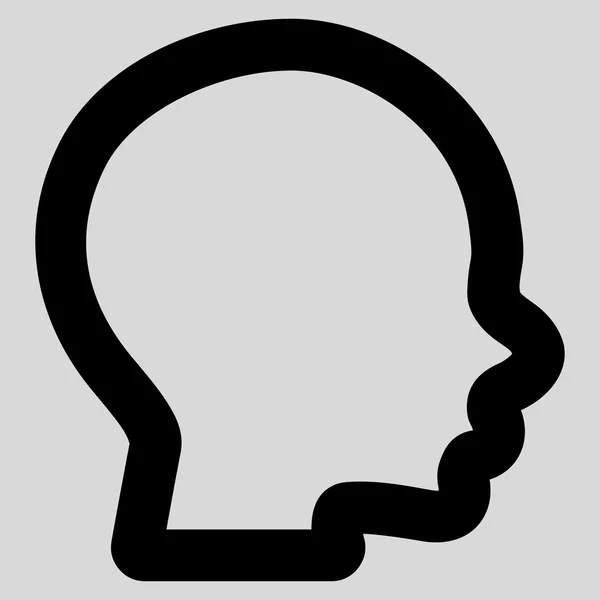 Boy Head Stroke Glyph Icono —  Fotos de Stock