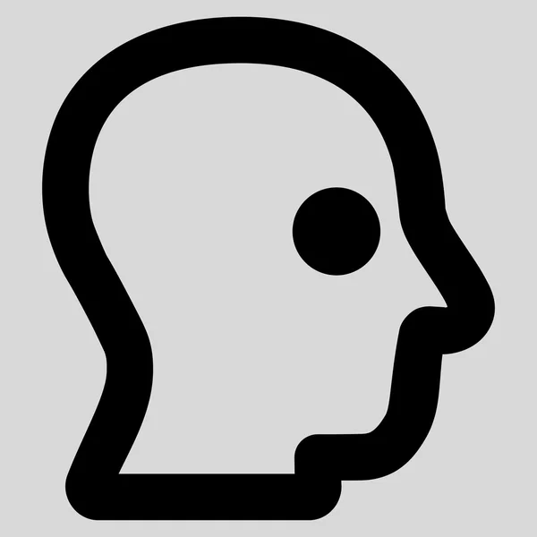 Head Profile Stroke Glyph Icon — Stock Photo, Image