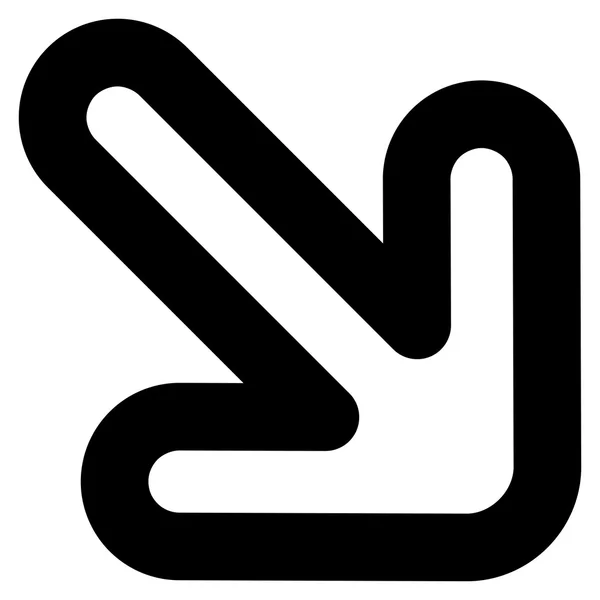 Icono de glifo de derechas hacia abajo flecha trazo —  Fotos de Stock