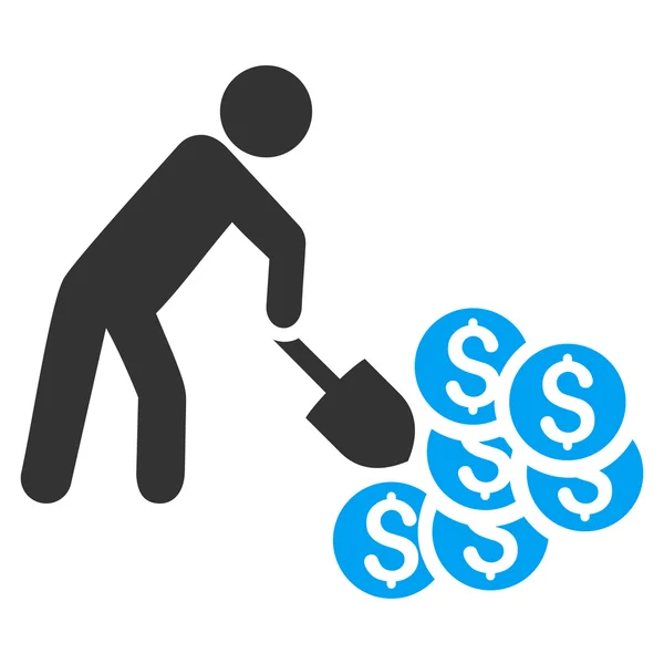 Geld mijnbouw platte Glyph pictogram — Stockfoto