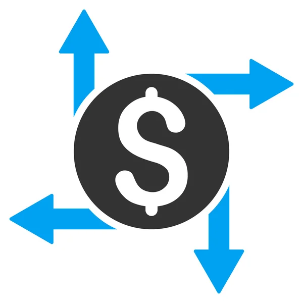 Költeni a pénzt lapos karakterjel ikon — Stock Fotó