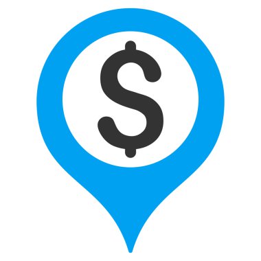 Banka harita işaretleyici düz vektör simgesi