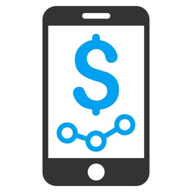 Mobil satış raporu düz vektör simgesi