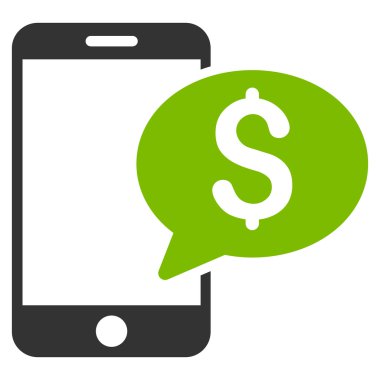 Mobil Para Mesajı Düz Vektör Simgesi