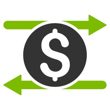 Para Döviz düz vektör simgesi