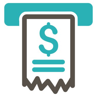 Çek ödeme düz vektör simgesi