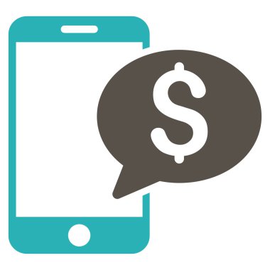 Mobil Para Mesajı Düz Vektör Simgesi