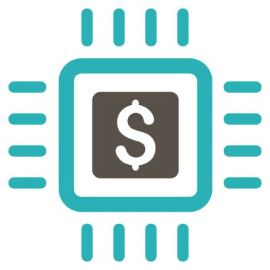 İşlemci Fiyatı Düz Vektör Simgesi