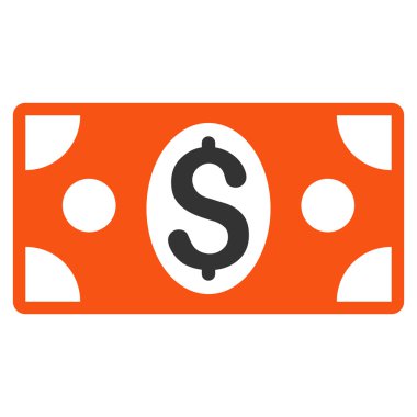 Doları banknot düz vektör simgesi