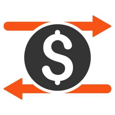 Para Döviz düz vektör simgesi