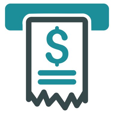 Çek ödeme düz vektör simgesi