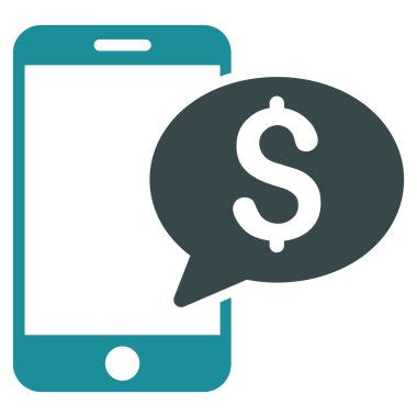 Mobil Para Mesajı Düz Vektör Simgesi