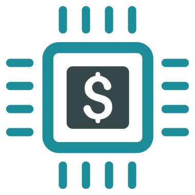 İşlemci Fiyatı Düz Vektör Simgesi